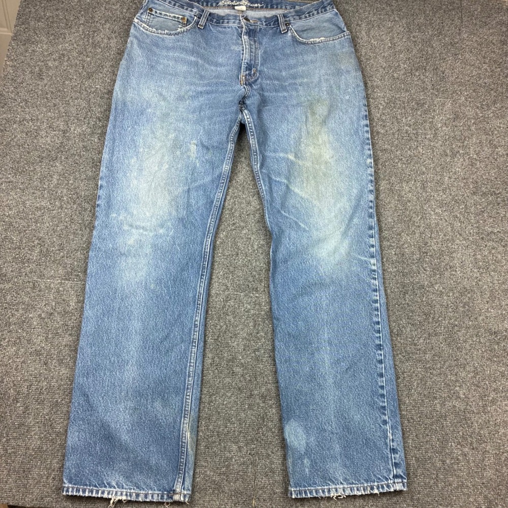 Eddie Bauer Relaxed Jeans Mens Size 36x34 Medium Wash Denim Straight Leg Pants